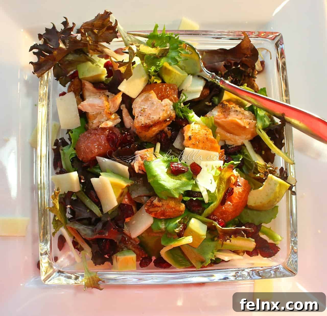 Grilled Salmon and Mixed Greens Salad