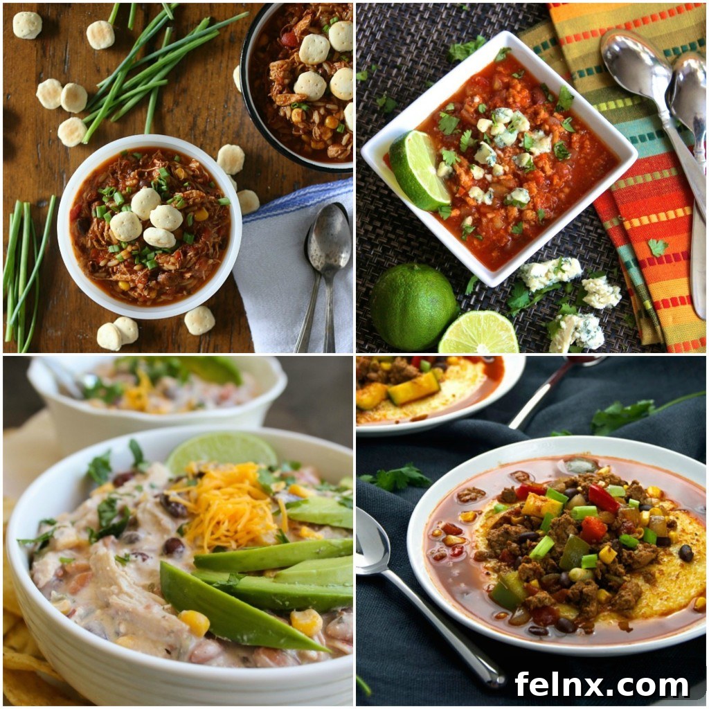The best chicken and turkey chili collage