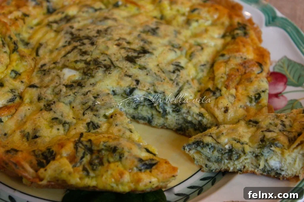 Golden Brown Swiss Chard Frittata in Skillet