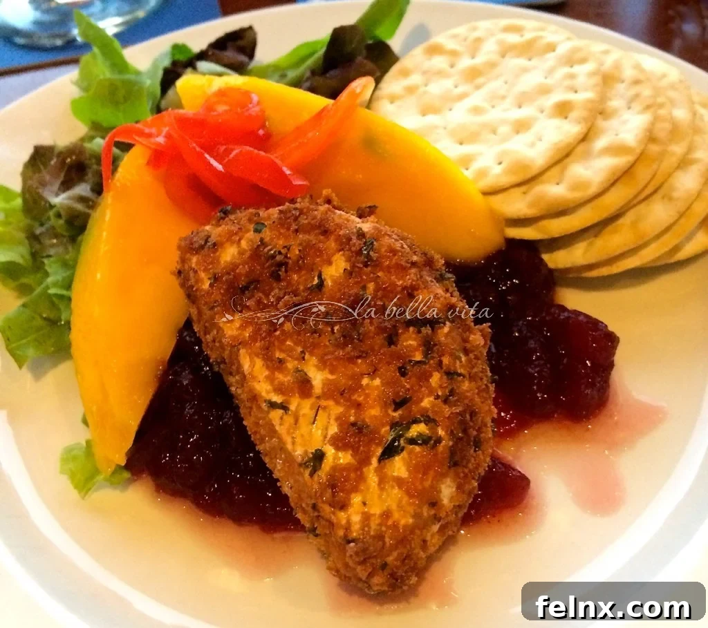 Fried Brie with Mango and Cranberry