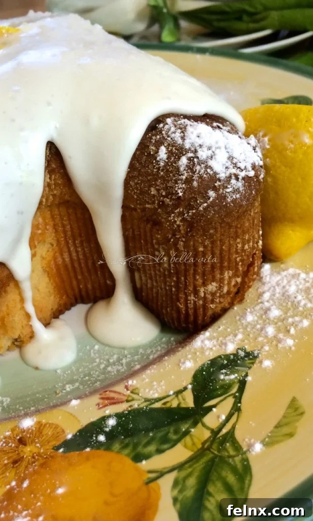 Italian Lemon Dove Cake with Limoncello Icing