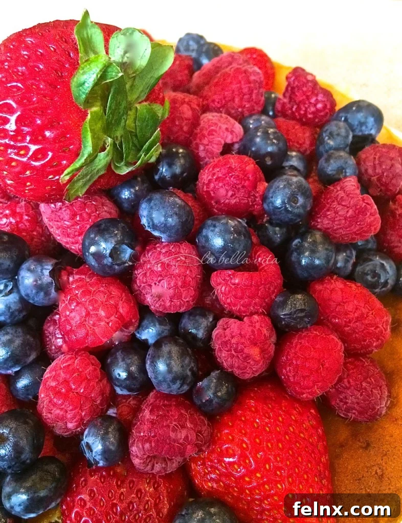 Finished Italian Cheesecake with Berries