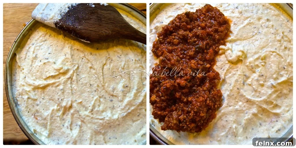 Spread ricotta and sauce on top