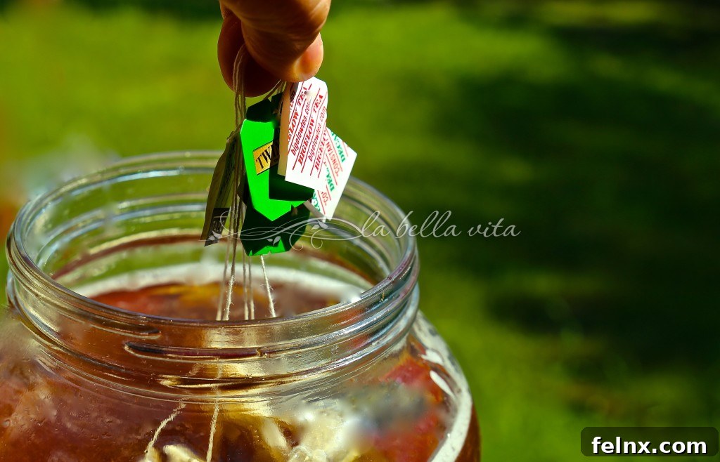shaking tea bags during brewing
