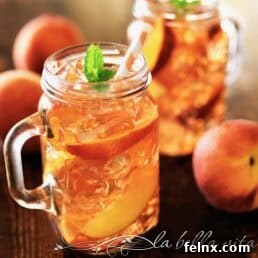 final glass of peach green tea