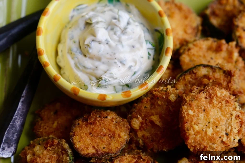 Freshly Prepared Zucchini Chips and Basil Aioli
