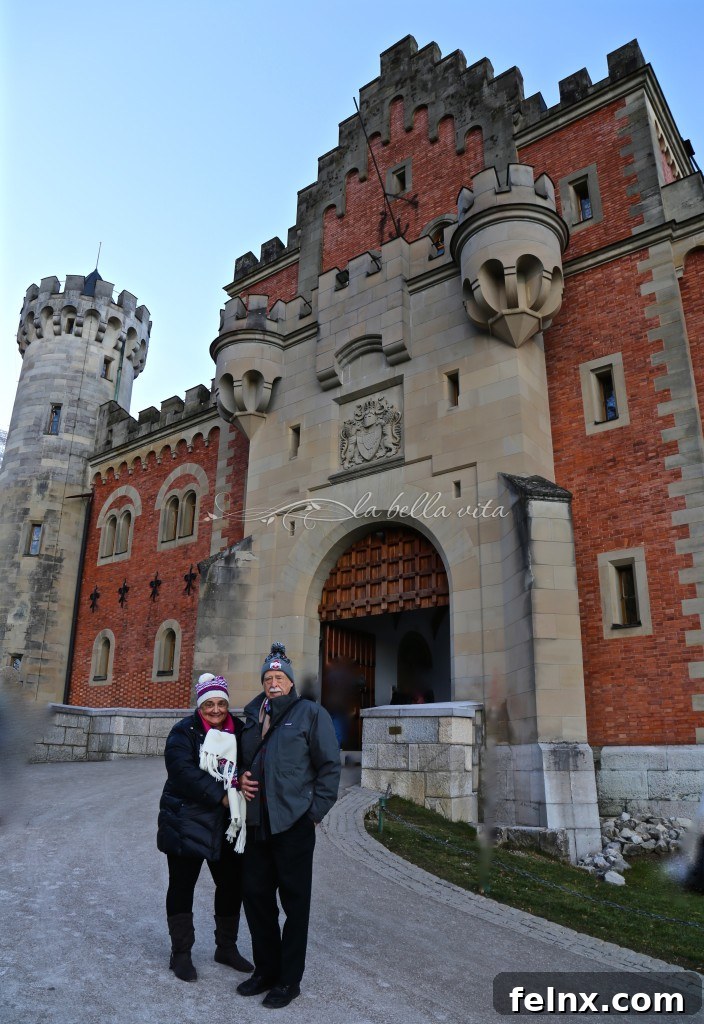 The authors posing in front of Neuschwanstein Castle