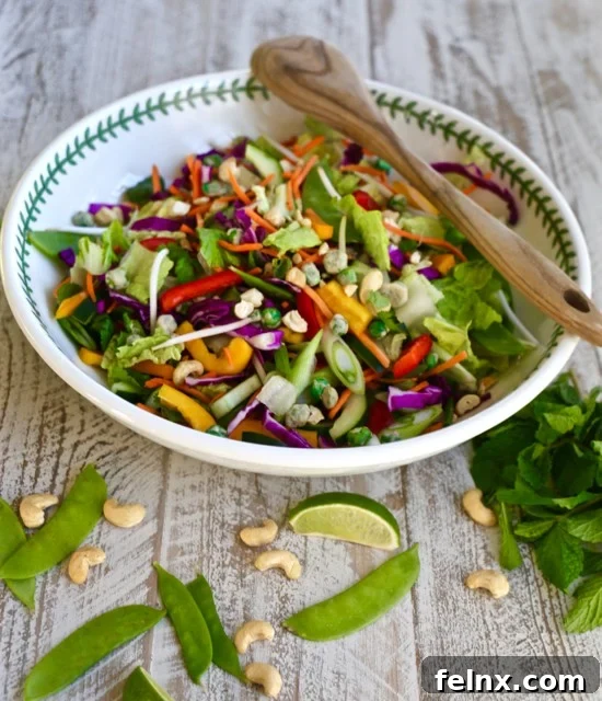 Fresh Thai Salad with Peanut Dressing