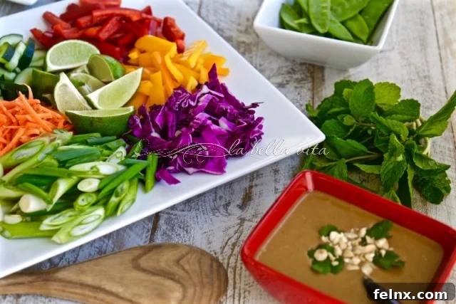 Plated Thai Salad with Toppings