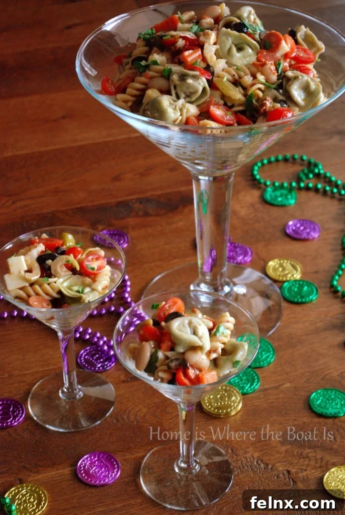 Bowl of Muffaletta Pasta Salad