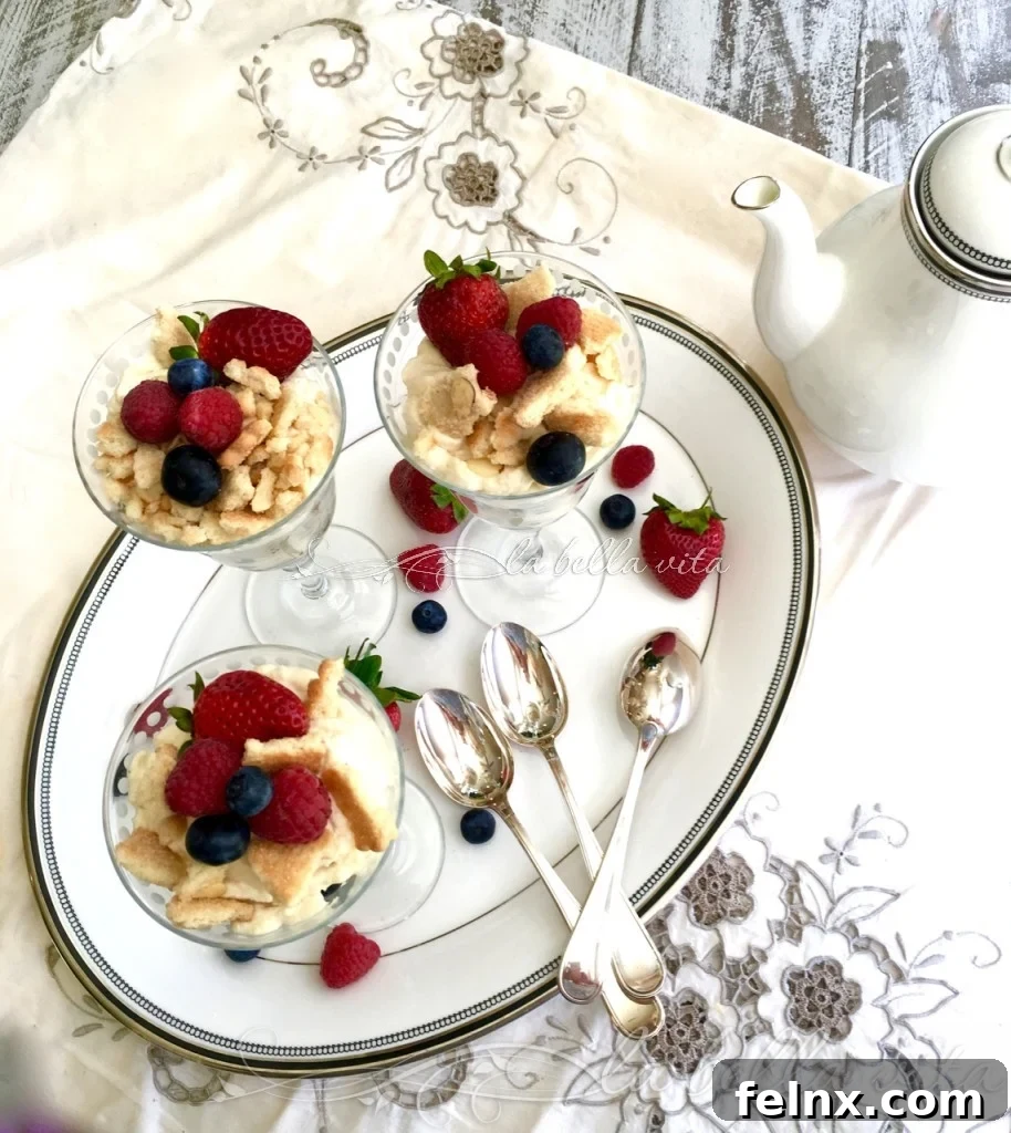 Italian Berries, Mascarpone and Marsala Budini