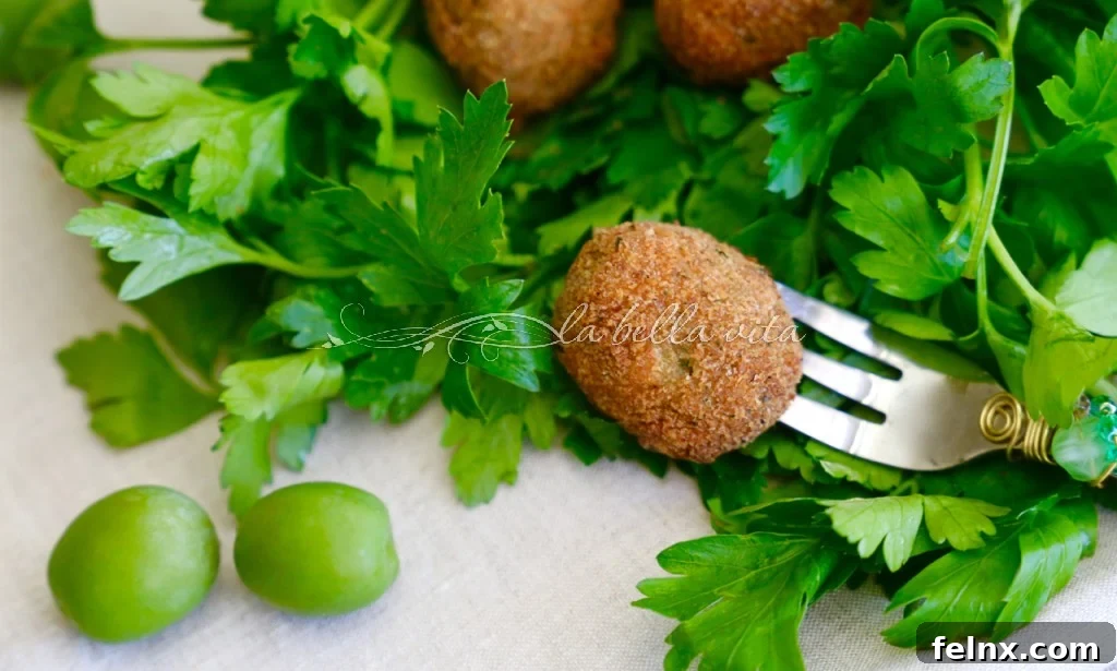 Close up of Fried Stuffed Olive