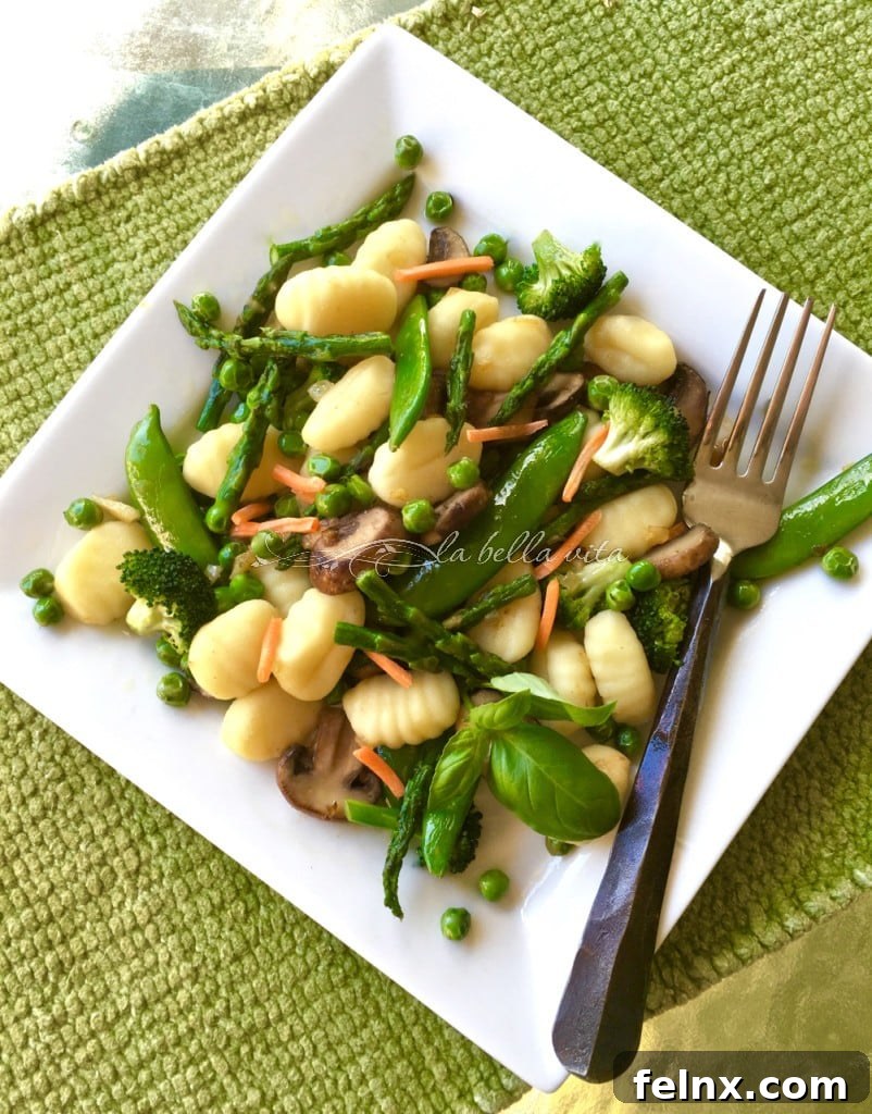 Fresh seasonal vegetables for gnocchi recipe