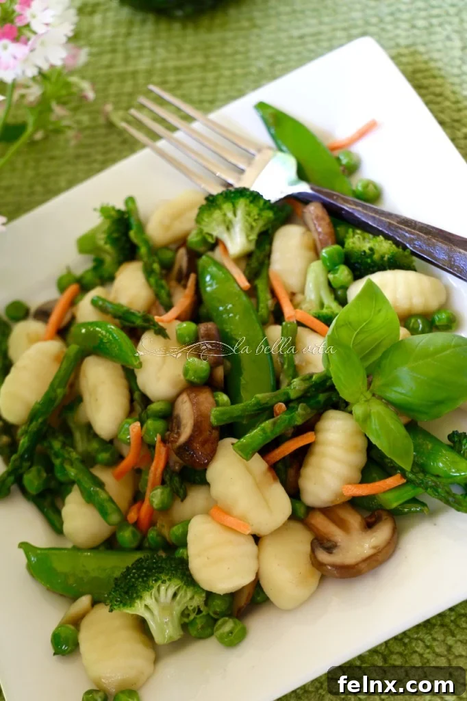 Plated Gnocchi Primavera with Parmesan