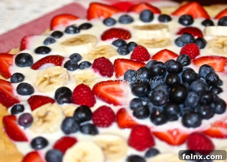Sugar Cookie Patriotic Pizza