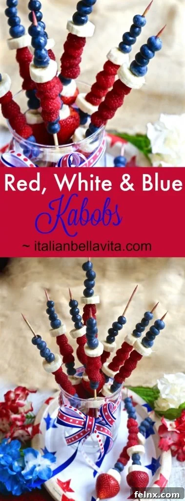 Patriotic Fruit Skewers for July 4th