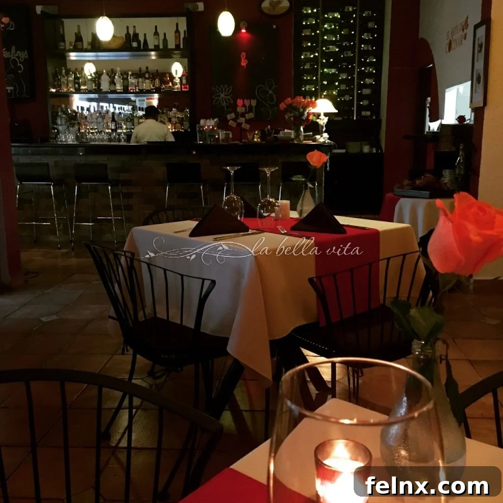 Bar and Wine Wall at Peter's Restaurante