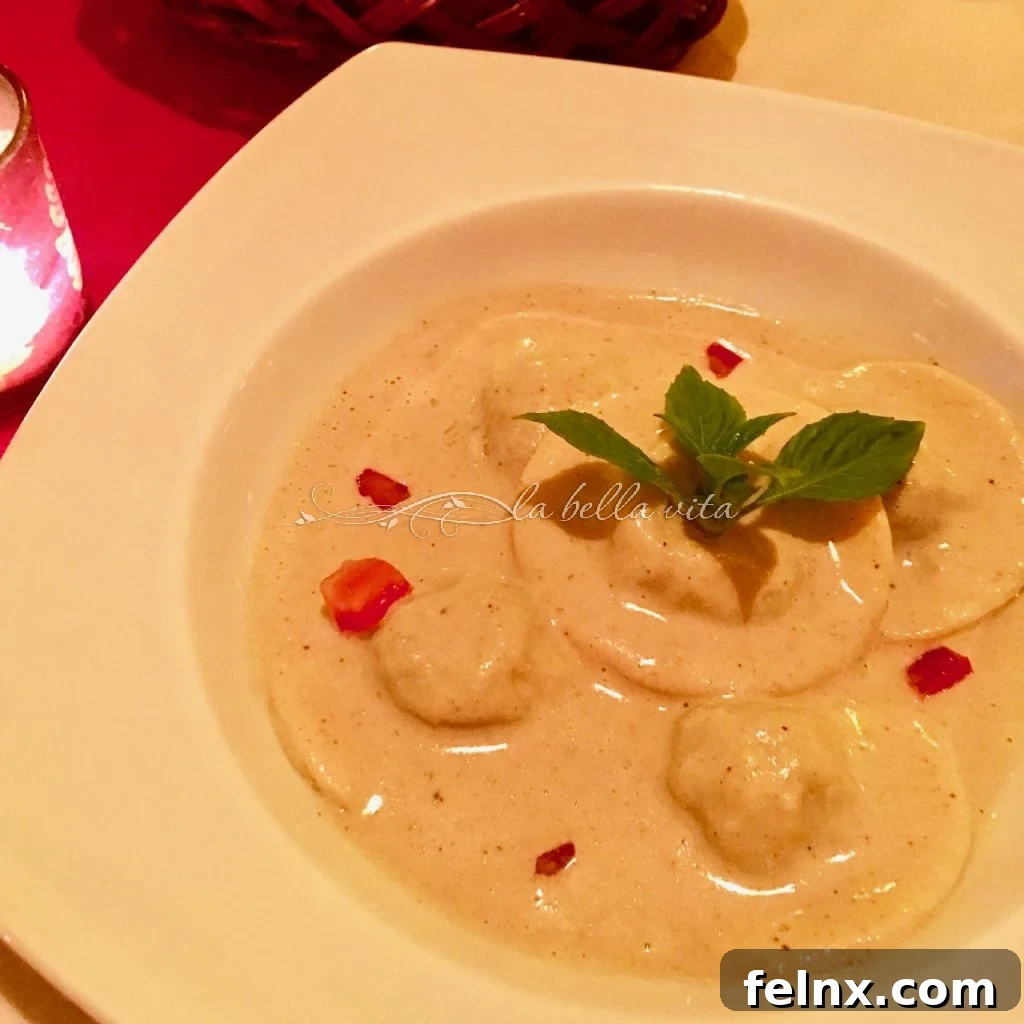 Porcini Mushroom Ravioli with Truffle Cream