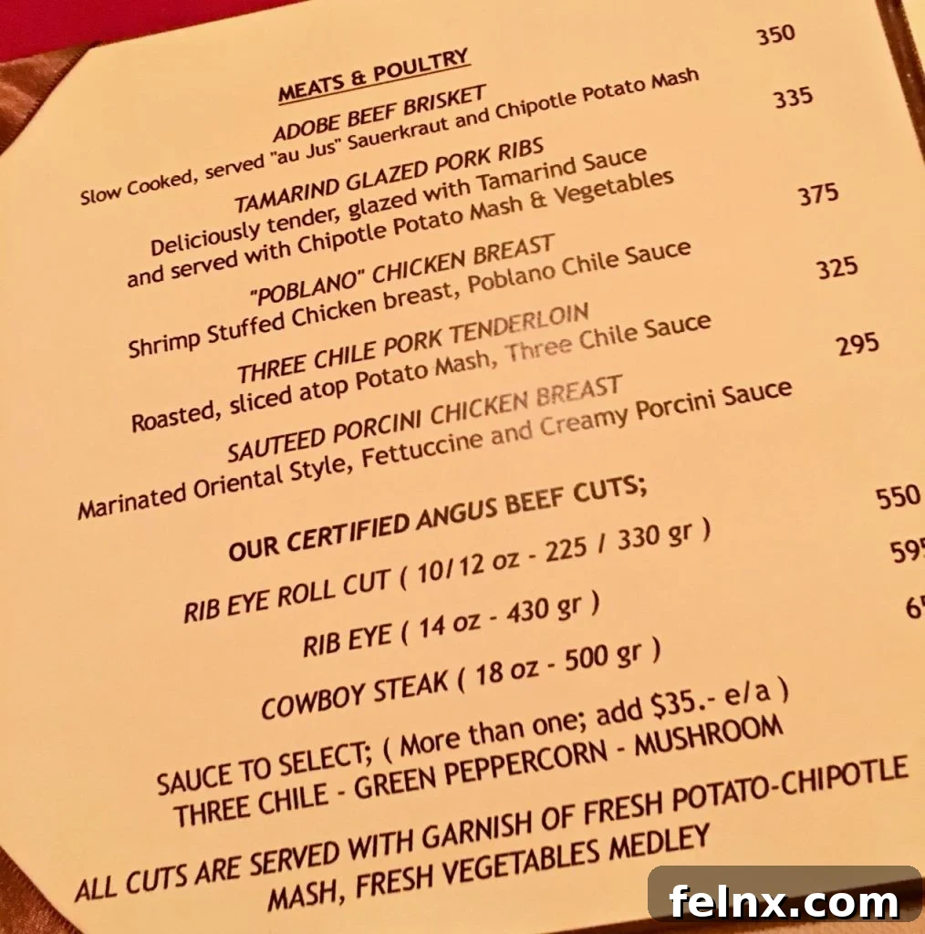 Menu at Peter's Restaurante
