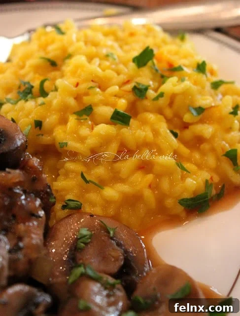 Creamy Risotto alla Milanese with saffron