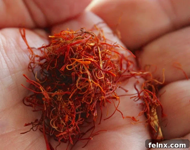 Saffron threads in a small jar