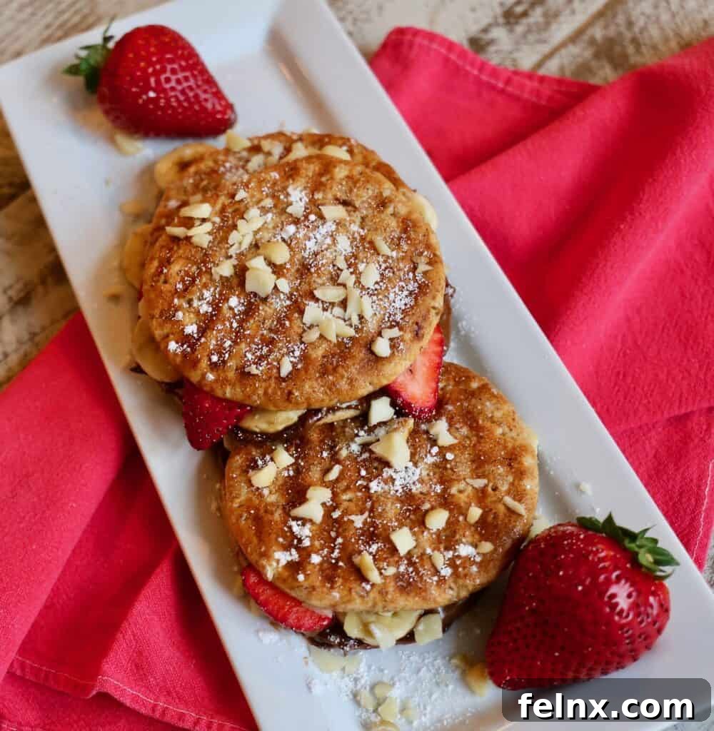 Nutella Panini with Bananas, Strawberries, and Macadamia Nuts