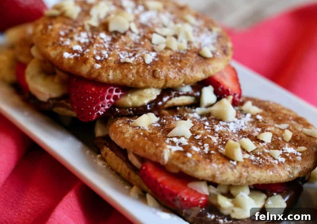 Nutella Panini sliced and ready to serve