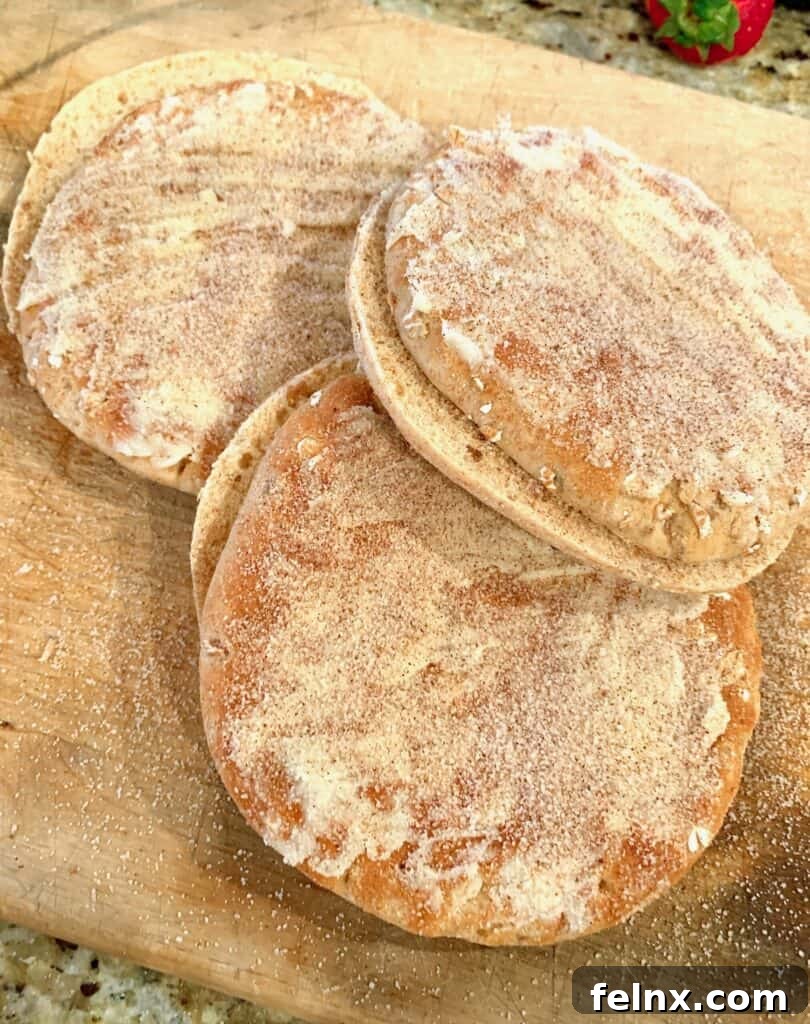Buttering the bread slices