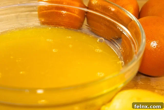 Freshly squeezed lemon and orange juice