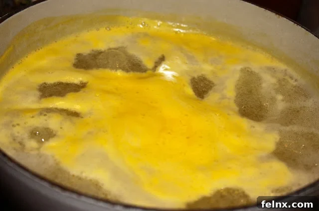 Boiling the citrus and sugar mixture