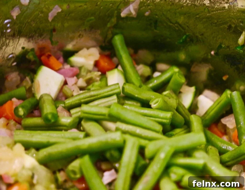 Fresh green beans for texture