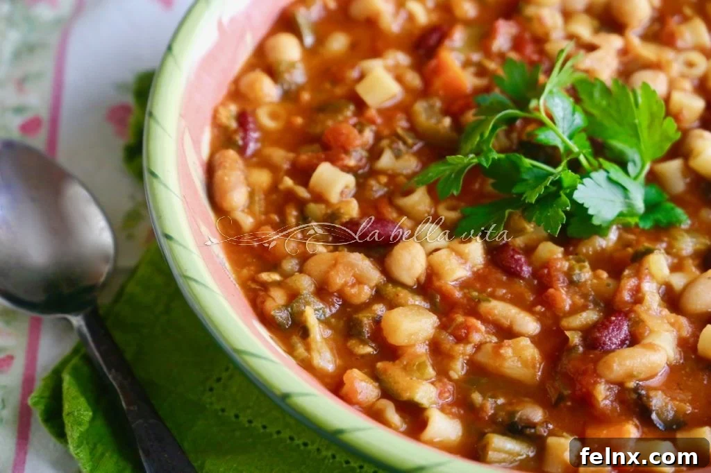 Final bowl of Classic Italian Minestrone