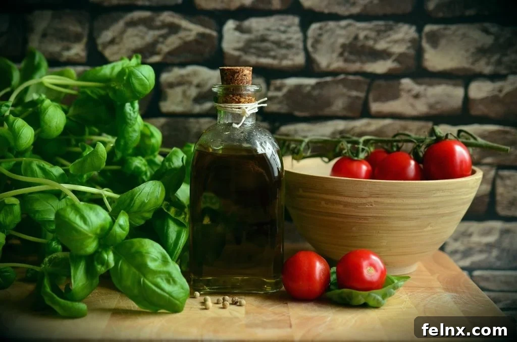 Fresh Basil Vinaigrette with Tomatoes