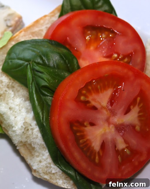 Fresh basil and tomatoes for toppings