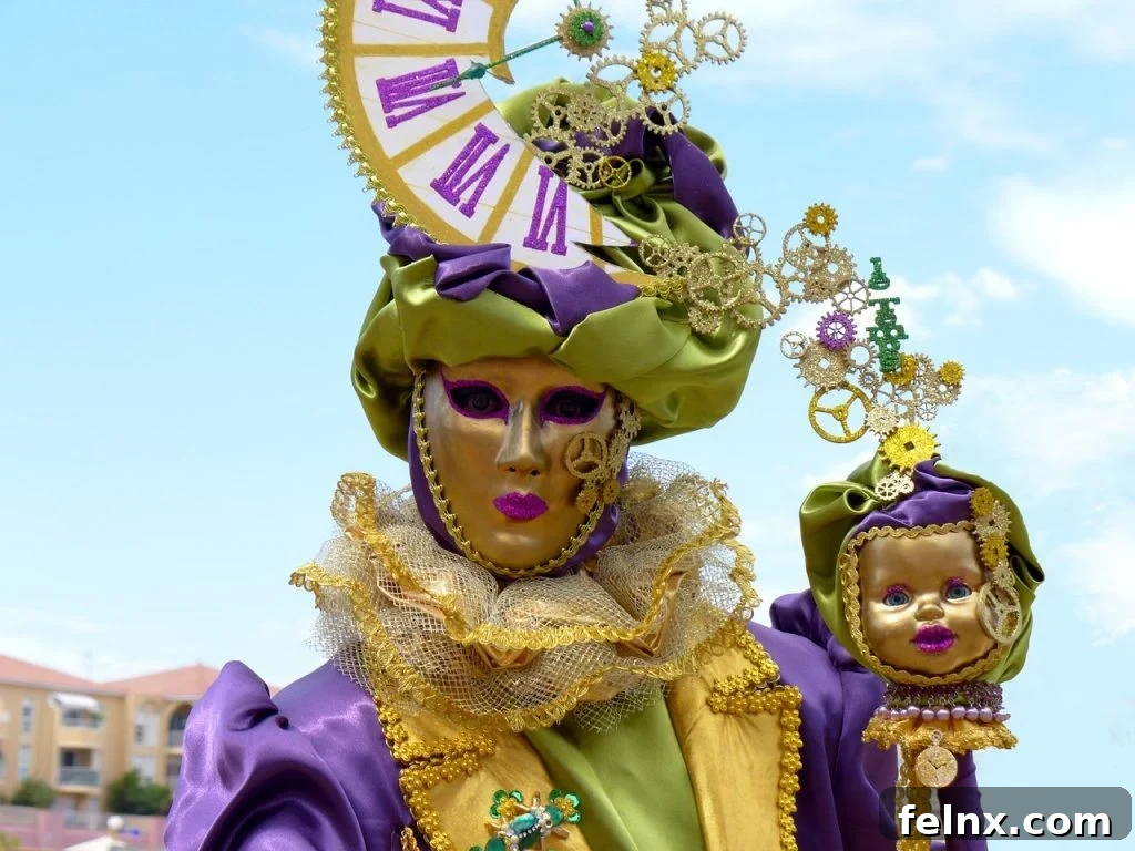 Colorful Mardi Gras style Venetian costume