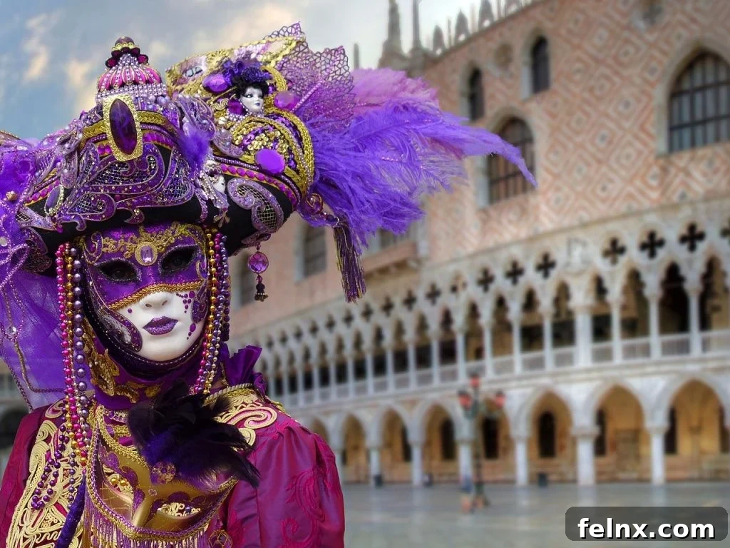 Venetian costume in front of the Doge's Palace