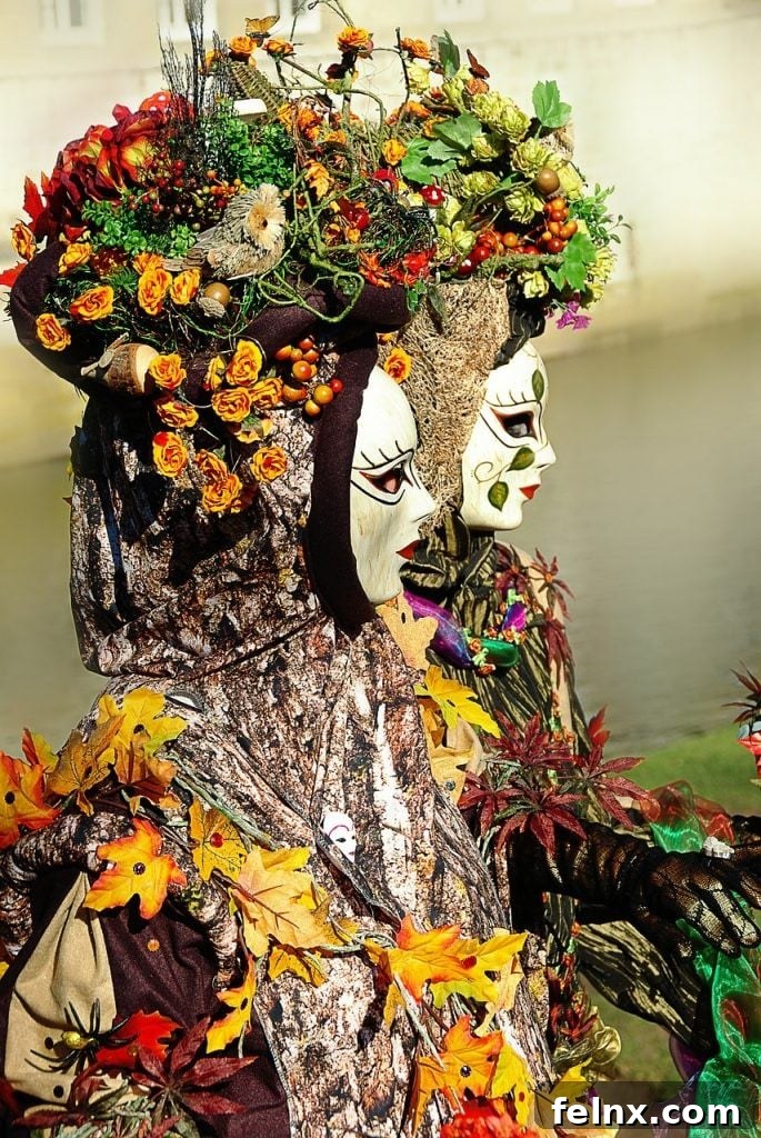 Nature themed Venetian masks