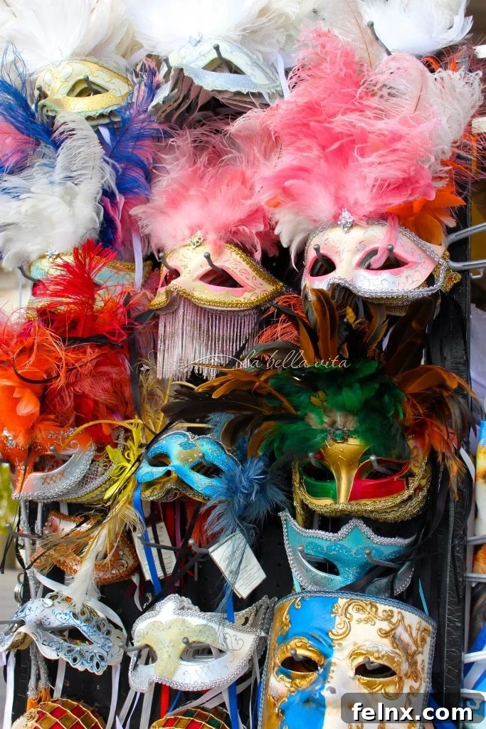 Venetian masks on display for sale