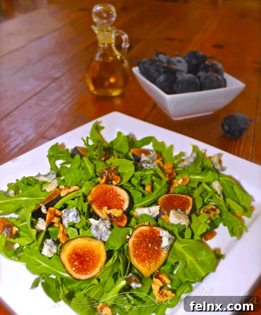 Fig and Arugula Salad with Gorgonzola and Balsamic Vinaigrette
