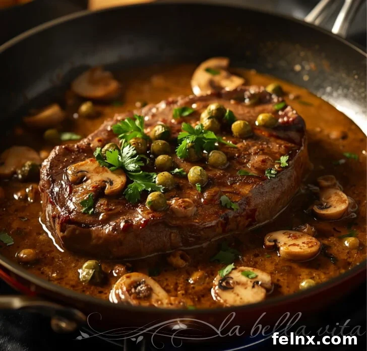 Steak Diane with Sautéed Mushrooms