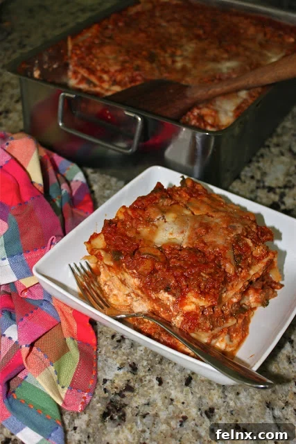 Freshly Prepared Lasagna Pan