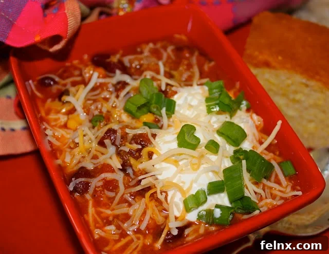 Large pot of spicy Super Bowl chili