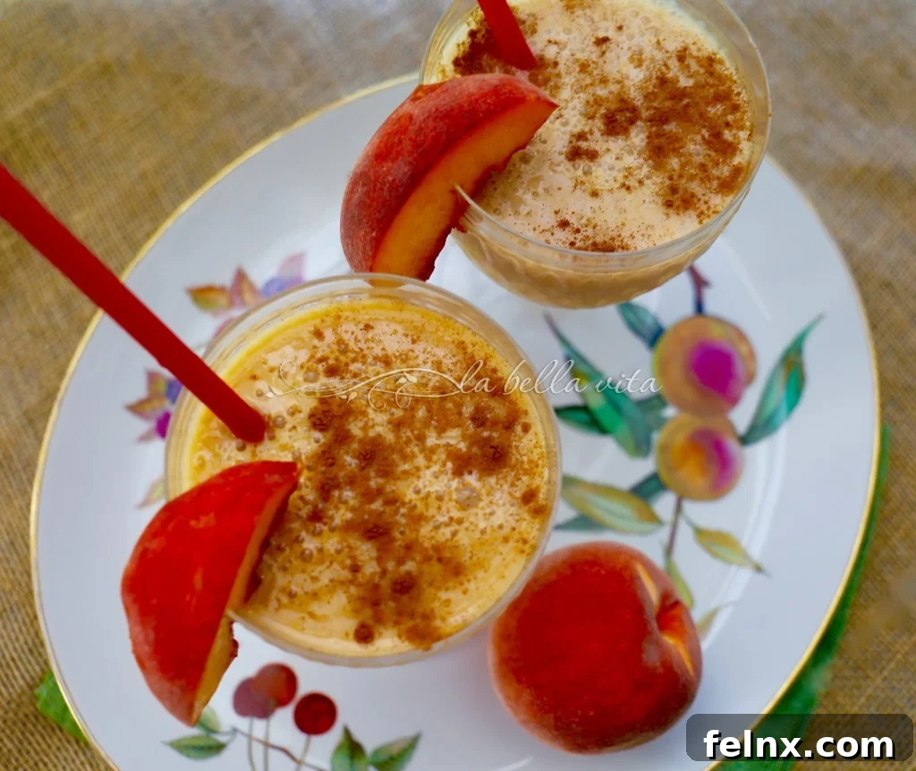 Cinnamon and Spice Peach Almond Smoothie