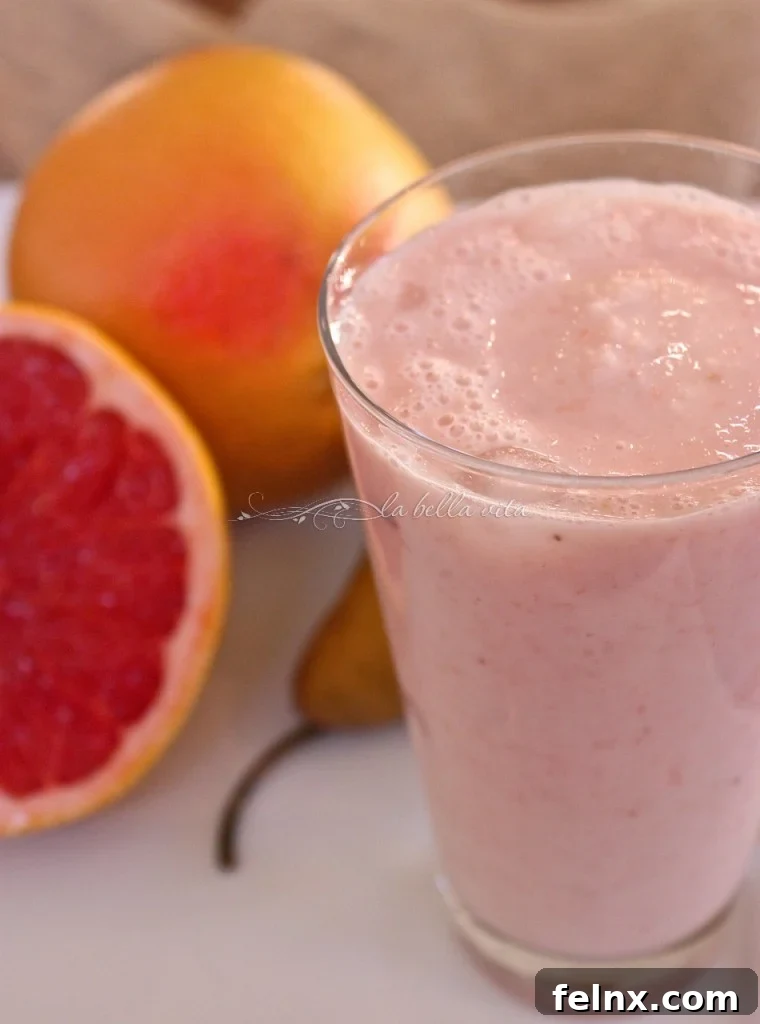 Pink Grapefruit and Pear Smoothie