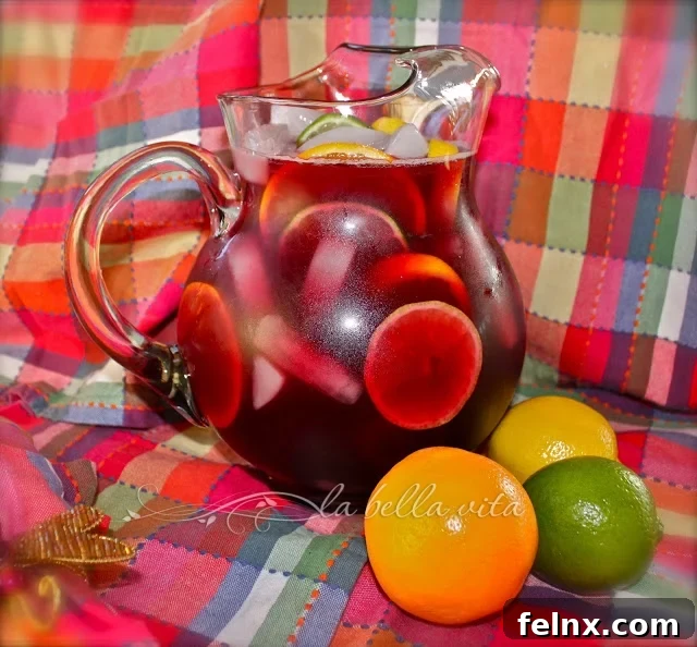 Refreshing citrus Sangria in a glass