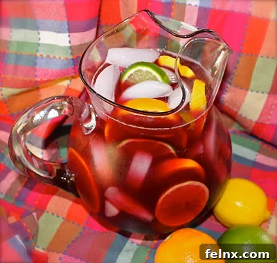 Close up of fruit slices in Sangria