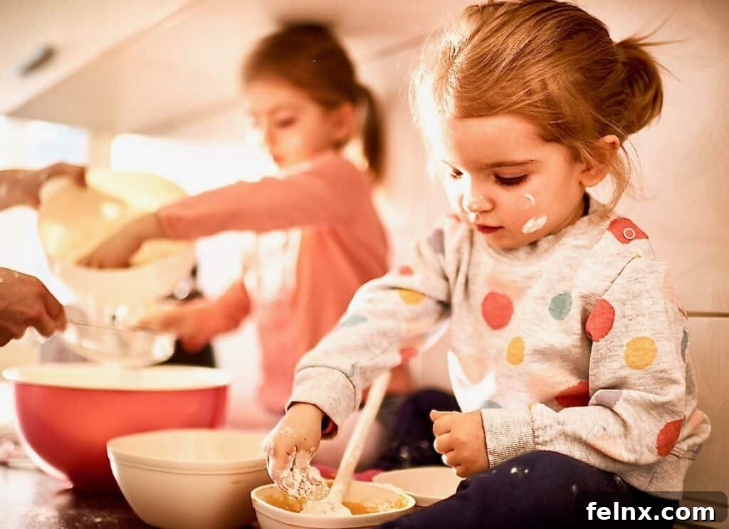 Baking with kids in the kitchen