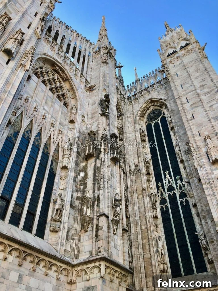Beautiful stained glass windows inside the Duomo