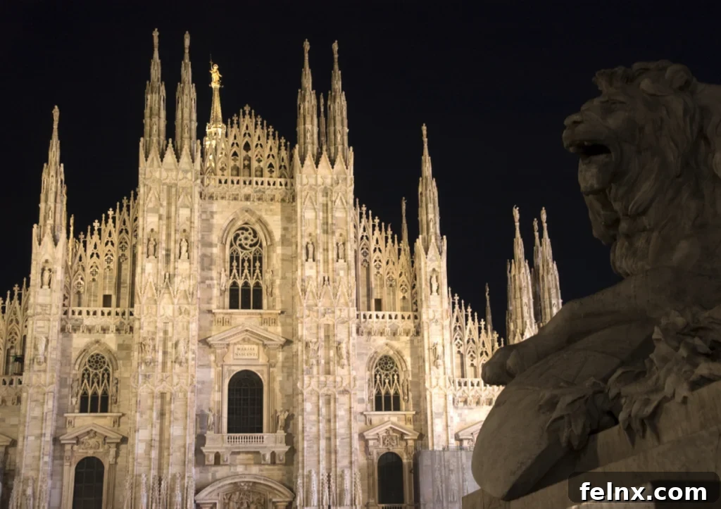 Wide view of Milan from the cathedral rooftop
