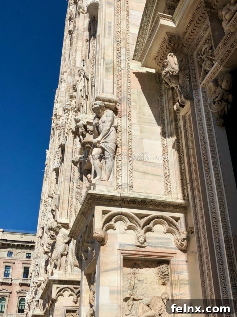 Low angle view of the Duomo showing its height